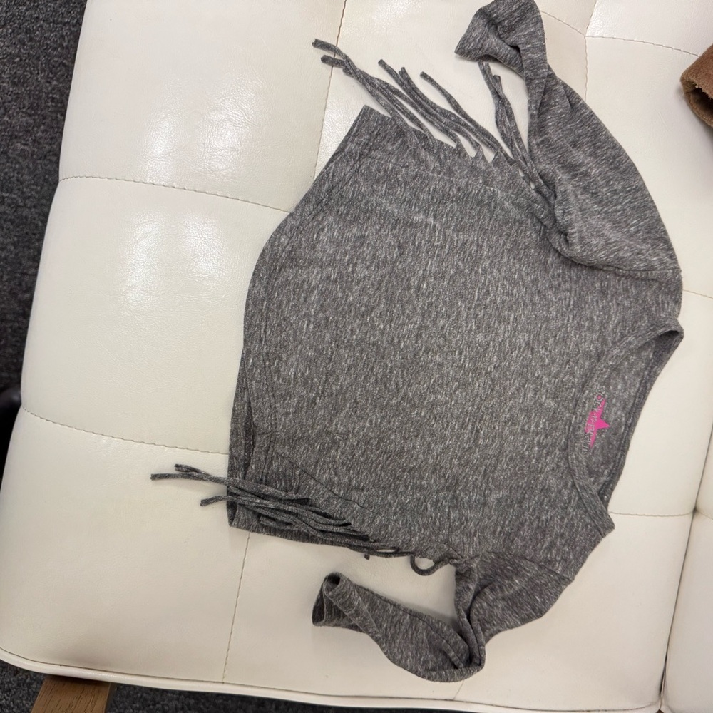 Gray Fringe Sweater